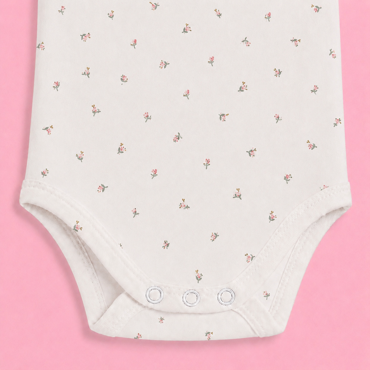 Baby Sleeveless Floral Onesie White Flower – 0-3 Months