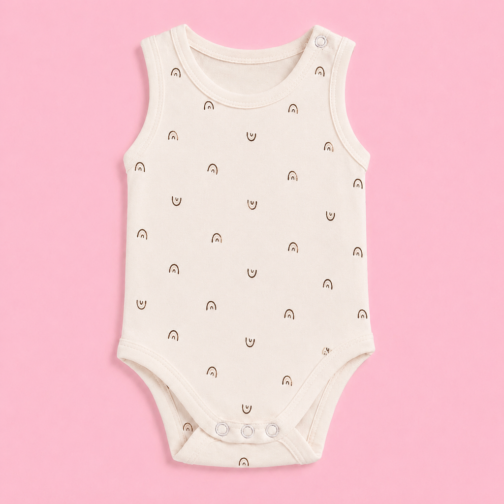 Baby Sleeveless Floral Onesie Rainbow – 0-3 Months