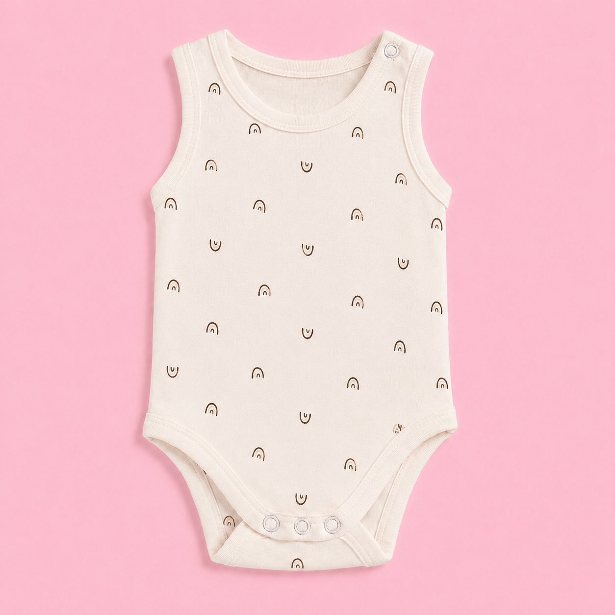 Baby Sleeveless Floral Onesie Rainbow – 0-3 Months