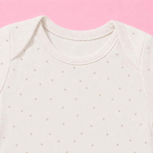 Baby Half sleeve Floral Onesie Star Print  – 0-3 Months