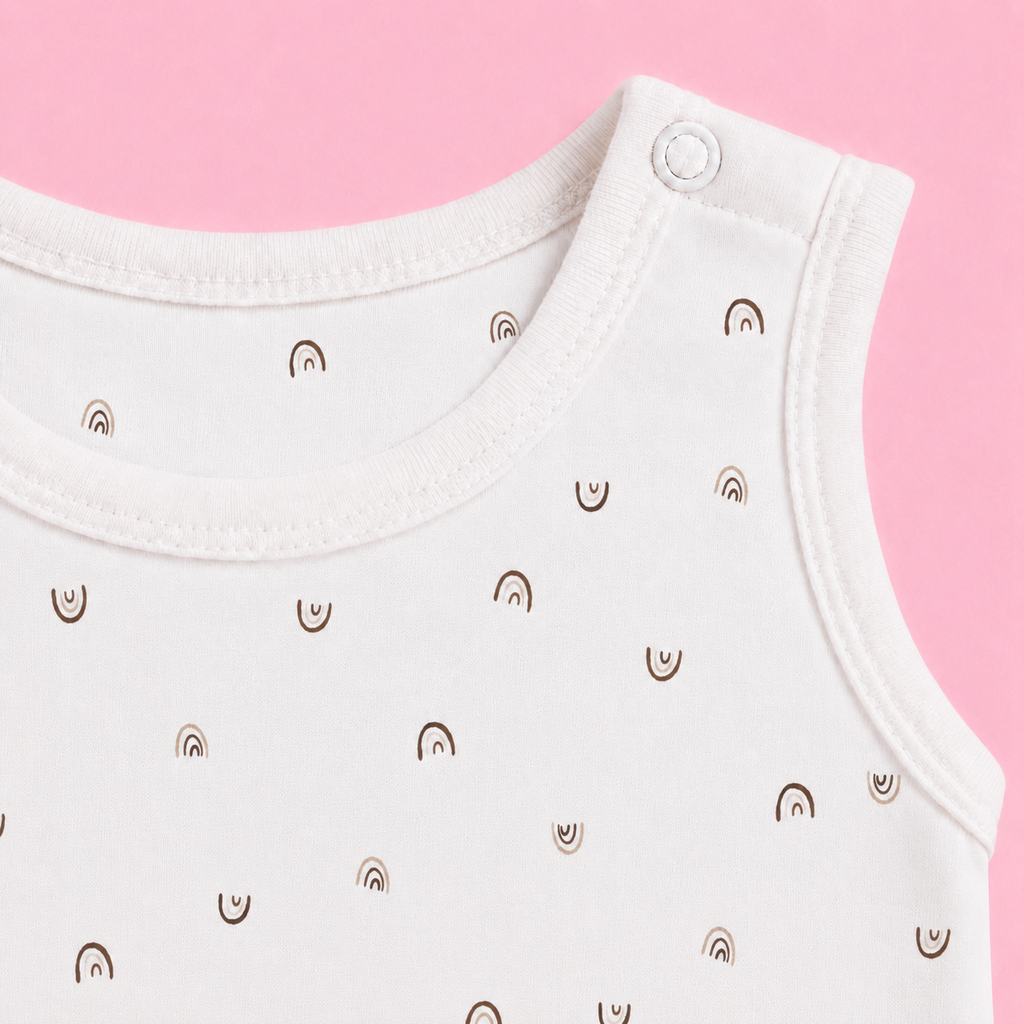 Baby Sleeveless Floral Onesie Rainbow – 0-3 Months
