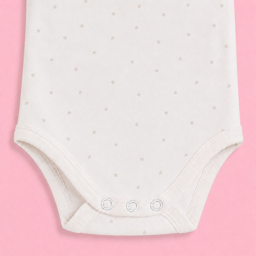 Baby Sleeveless Floral Onesie Star Print– 0-3 Months