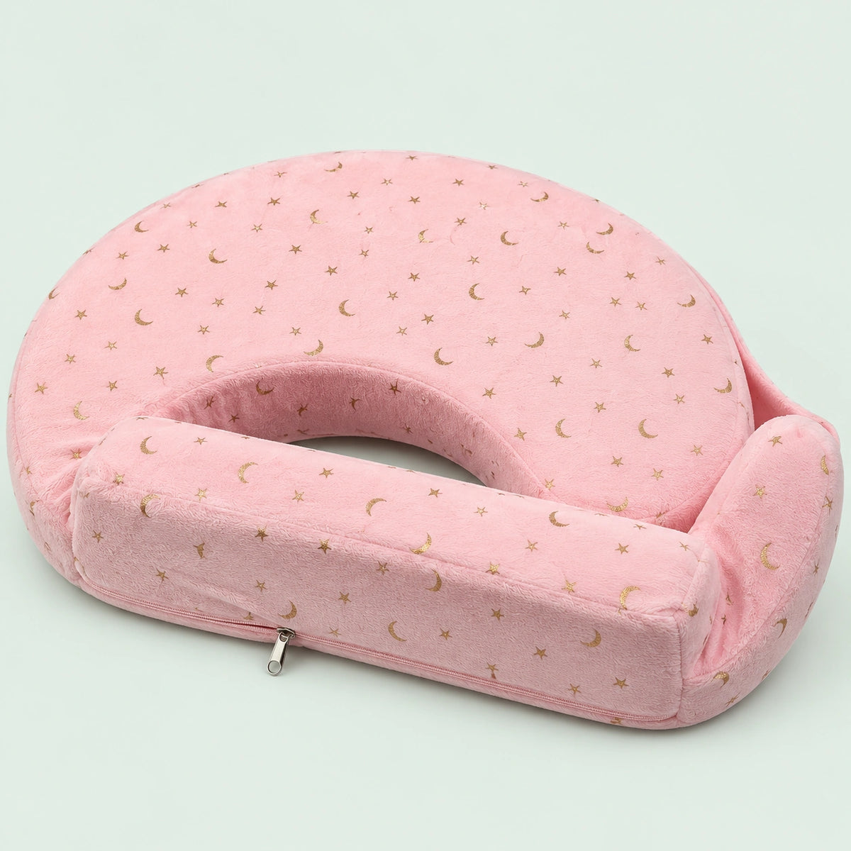 Lullaby Baby Care Premium Feeding Pillow for Newborn Baby | Breastfeeding Nursing Support Cushion | Baby Feeding Cushion with Removable Cover | Moon & Star Print