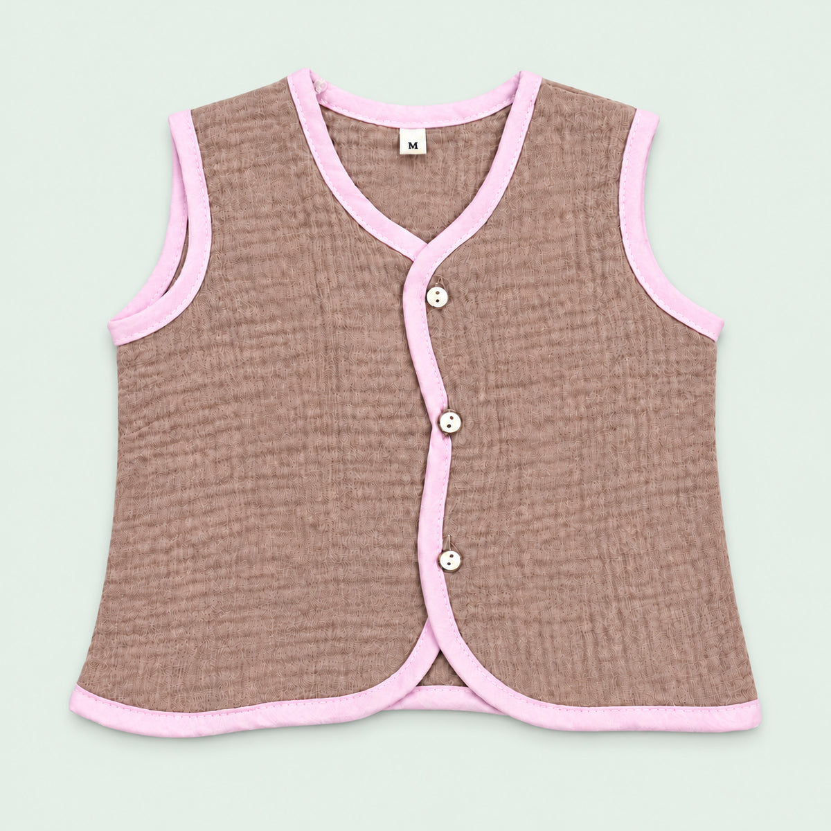Soft Muslin Jabala for Newborn Baby |Pink|