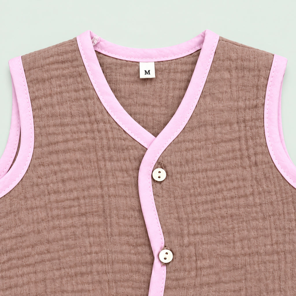 Soft Muslin Jabala for Newborn Baby |Pink|