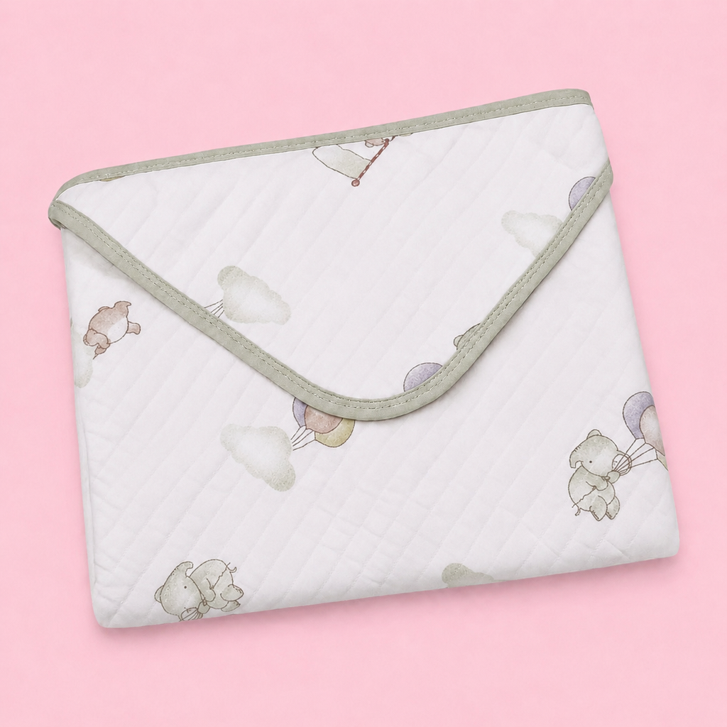 Premium Hooded Baby Wrapper | Muslin | Balloon Print