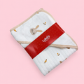 Premium Hooded Baby Wrapper | Muslin | Rabbit Print