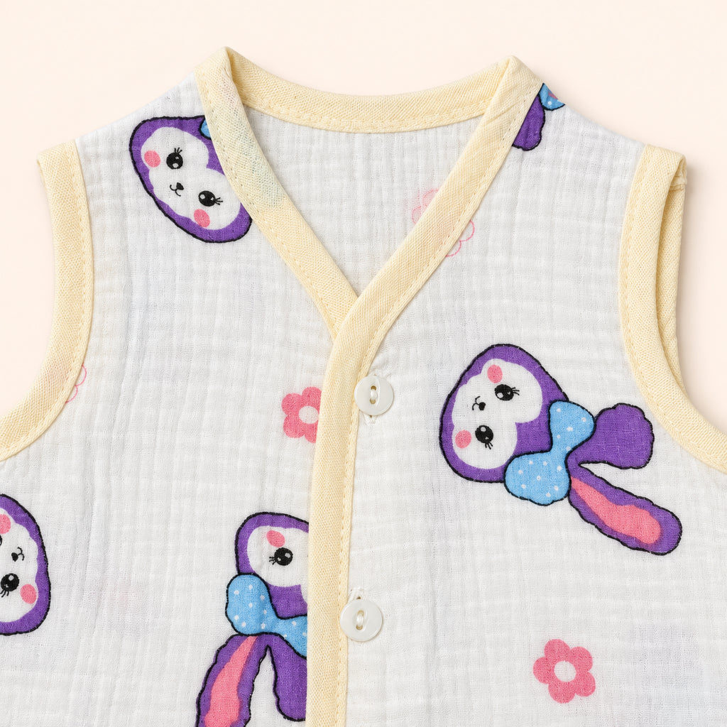 Muslin Sleeveless  Newborn Baby Jabala