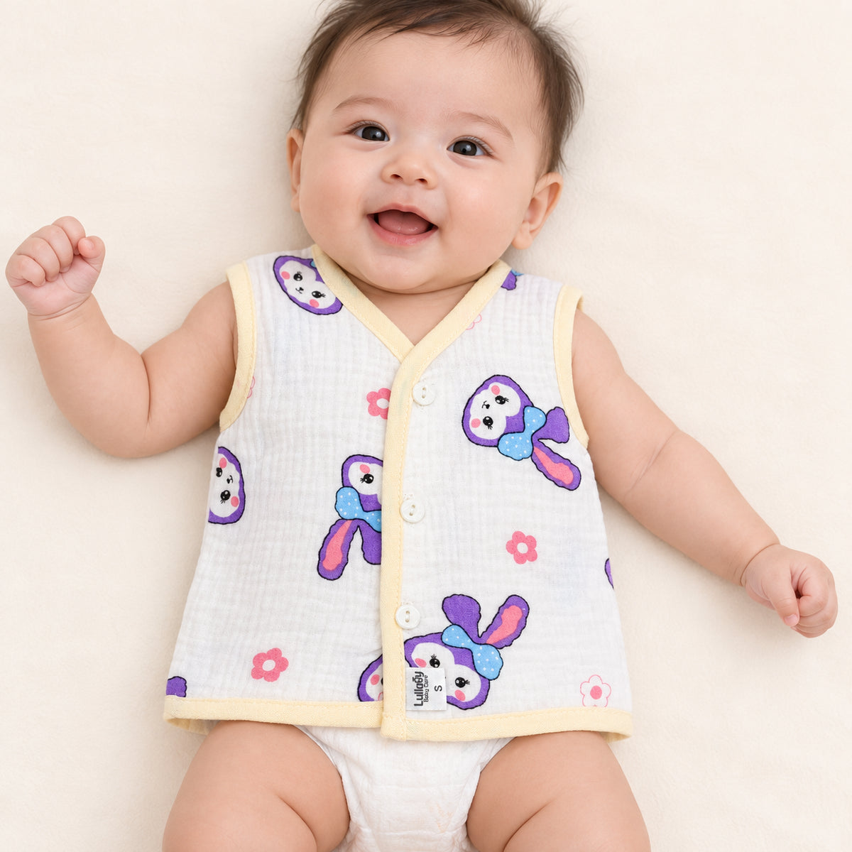 Muslin Sleeveless  Newborn Baby Jabala