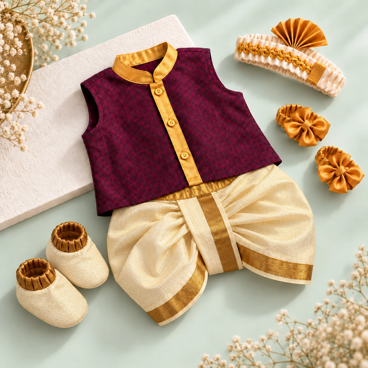 Traditional Baby Noolukettu Dress Set