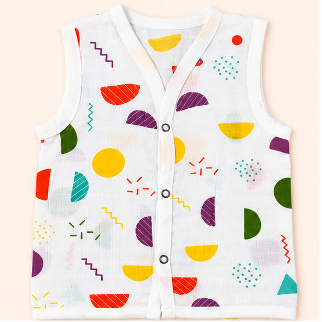 Printed Muslin Jabala for Newborn Baby
