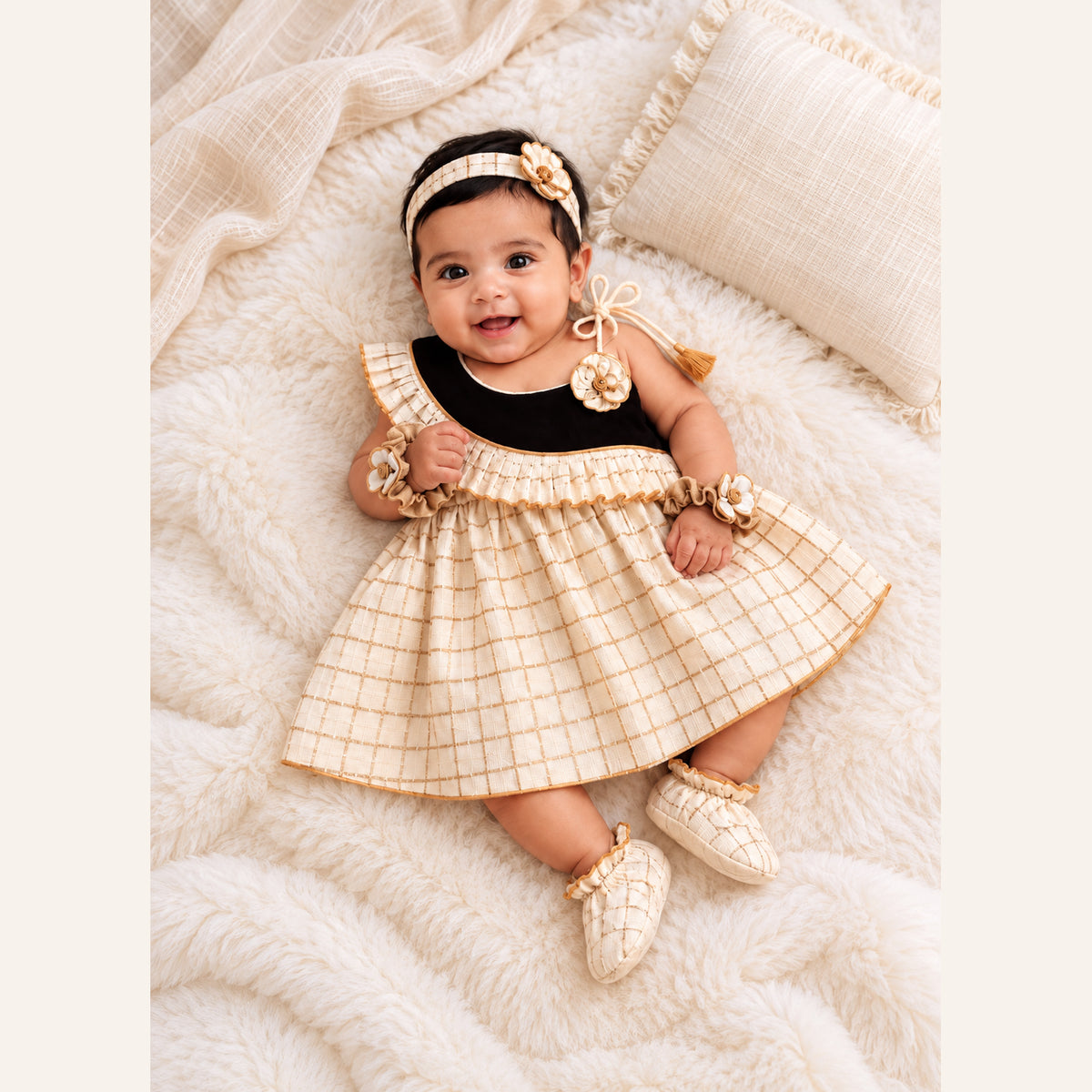 Baby Noolukettu Frock Set – Traditional Naming Ceremony Wear