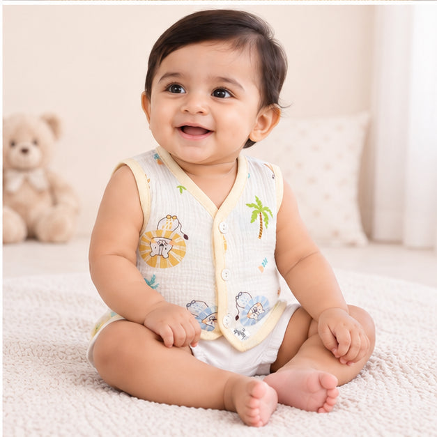 Muslin Sleeveless Baby Jabala