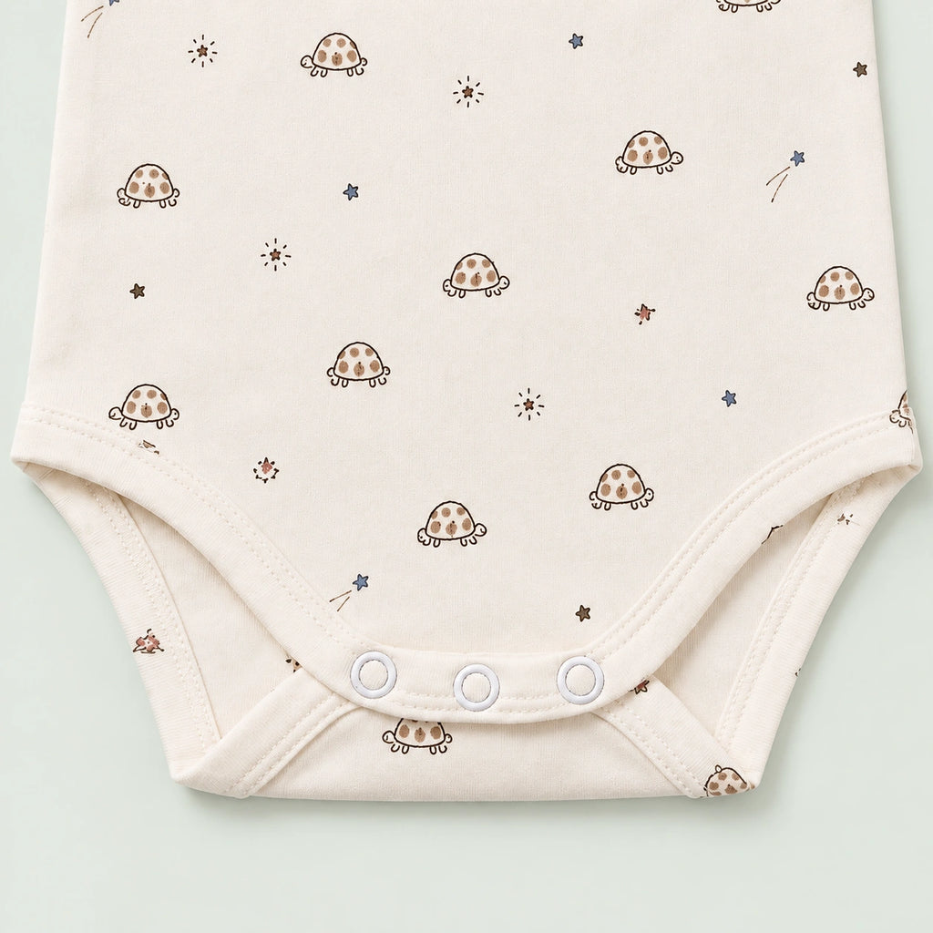 Baby Half sleeve Floral Onesie Turtle - 0-3 Months