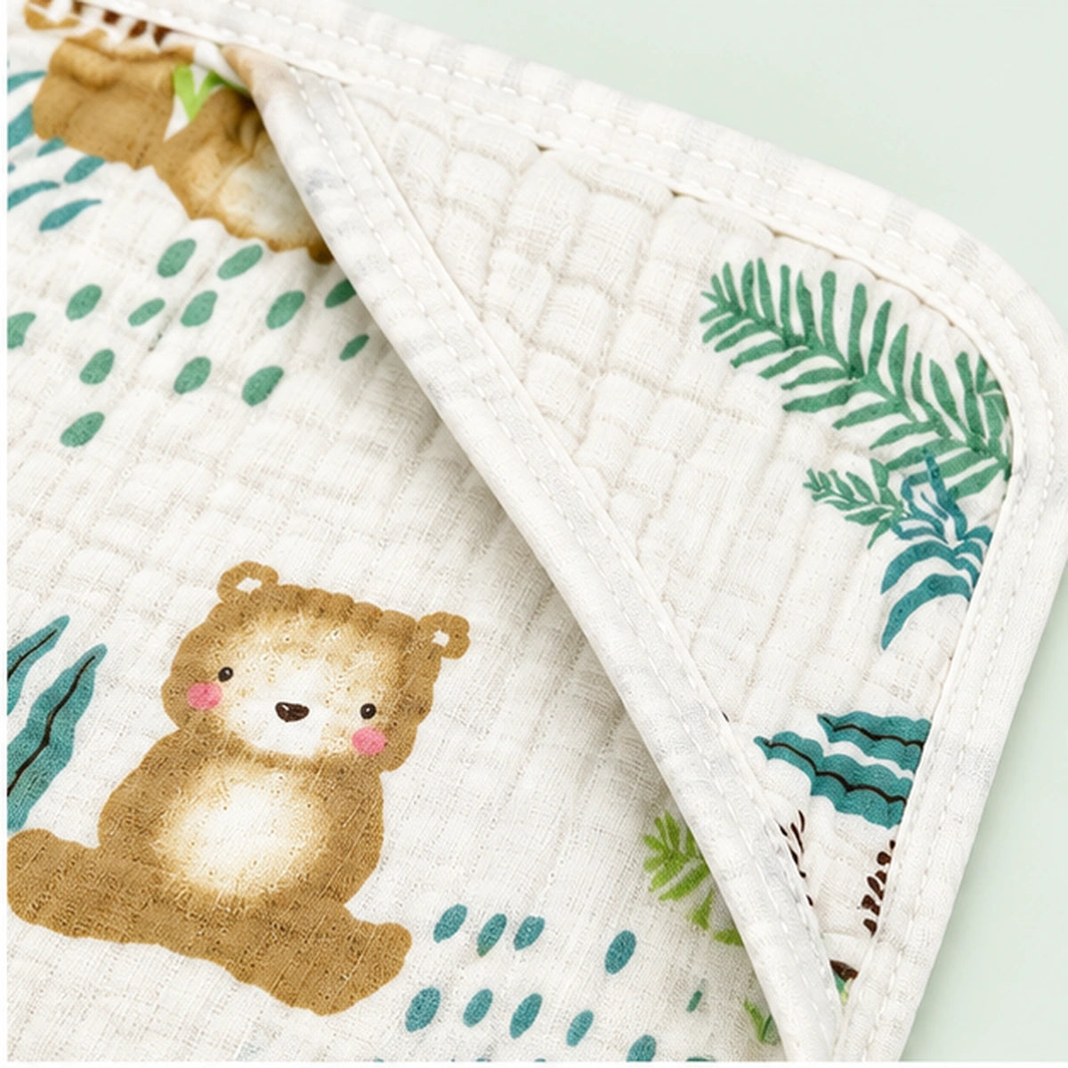 Teddy Bear Baby Blanket – Forest Print | Soft & Lightweight Newborn Baby Wrapper