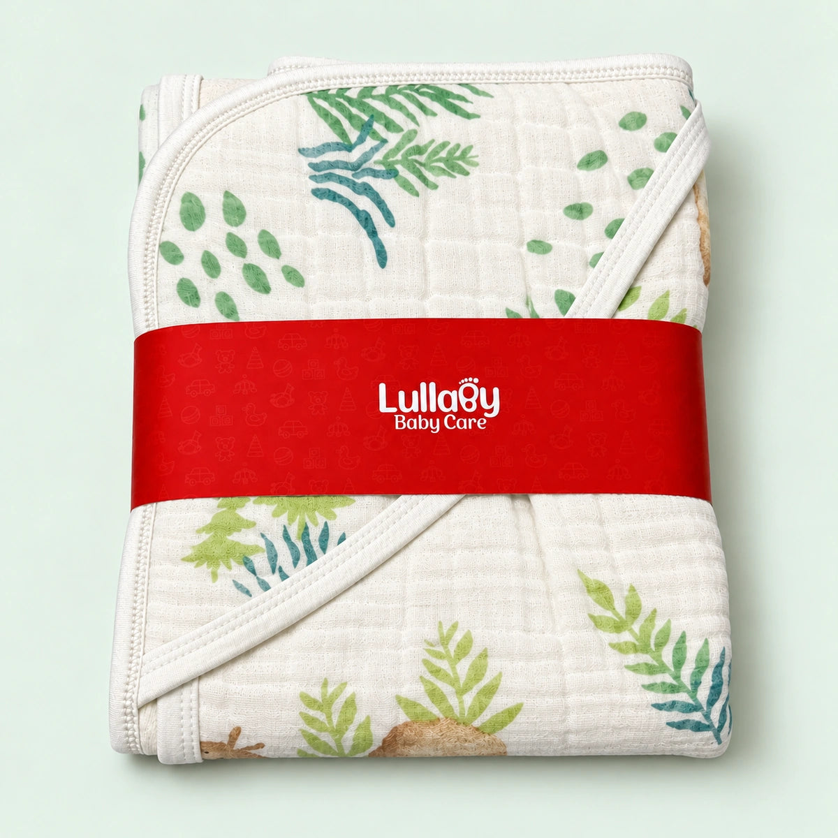 Teddy Bear Baby Blanket – Forest Print | Soft & Lightweight Newborn Baby Wrapper