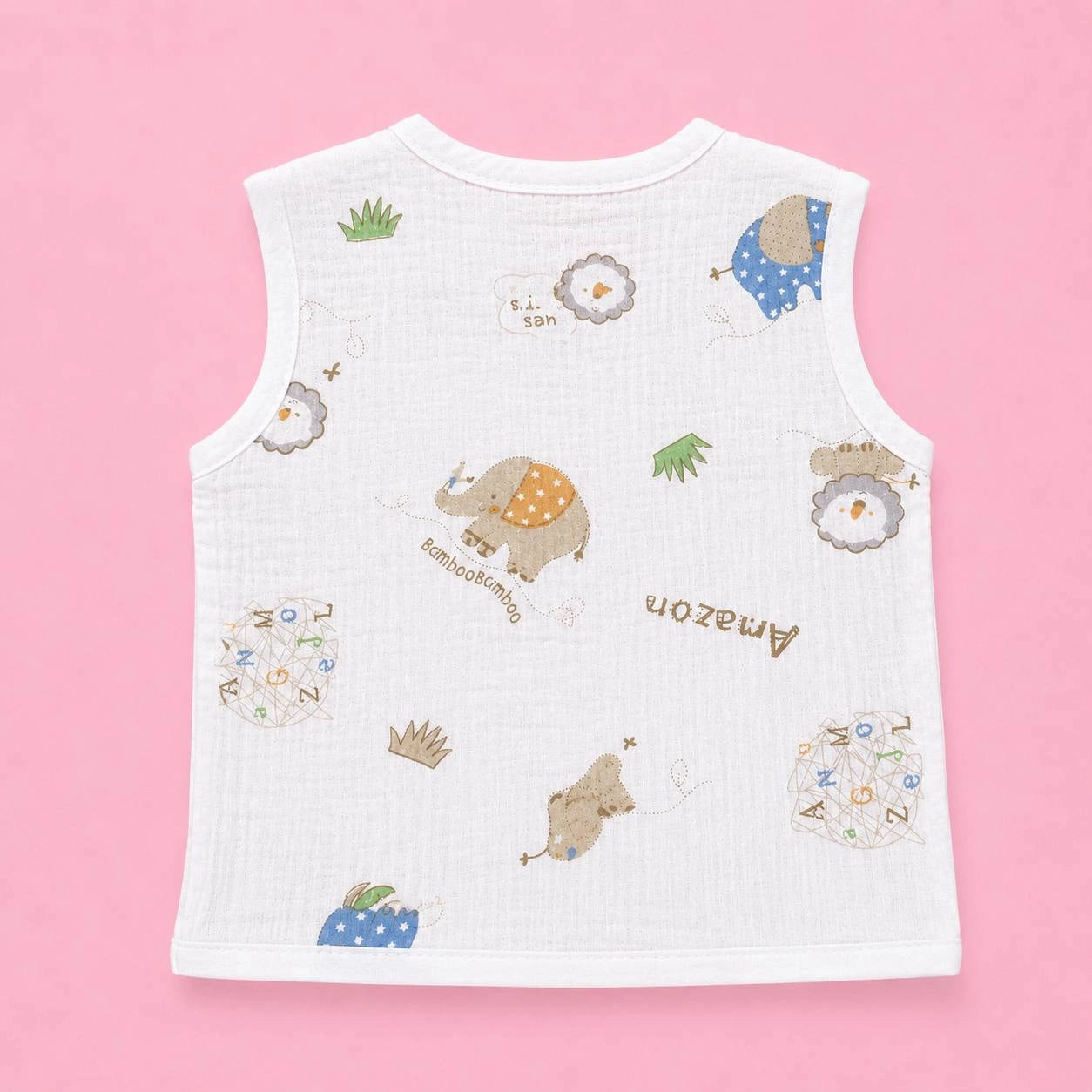 Crinkled Muslin Button Jabala | Amazon | Soft Muslin Summer Wear For Babies | 0-3 Months  | Pack Of 1