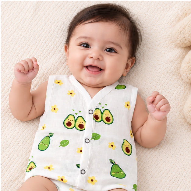 Printed Muslin Jabala for Newborn Baby