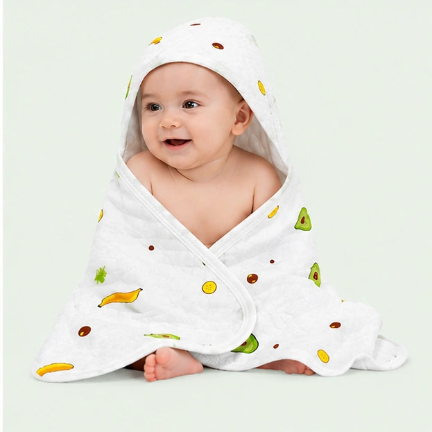 Soft Hooded Baby Wrapper| Receiving Wrap | Avocado|