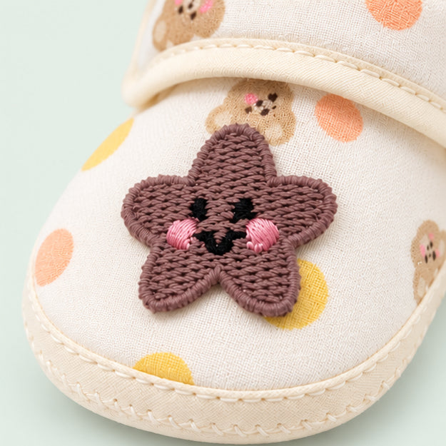 Soft Newborn Baby Booties with Adjustable Strap | Brown Star Design|