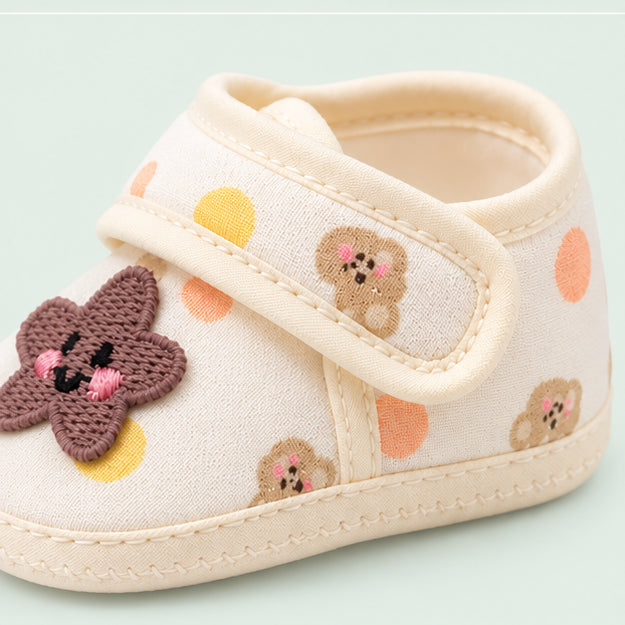 Soft Newborn Baby Booties with Adjustable Strap | Brown Star Design|