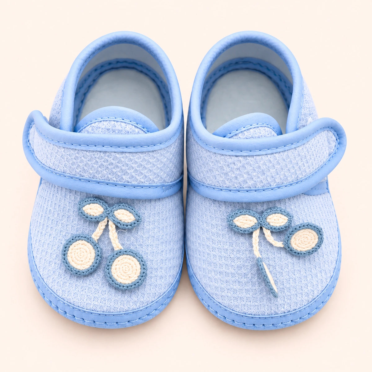 Soft Newborn Baby Booties with Adjustable Strap|Blue|