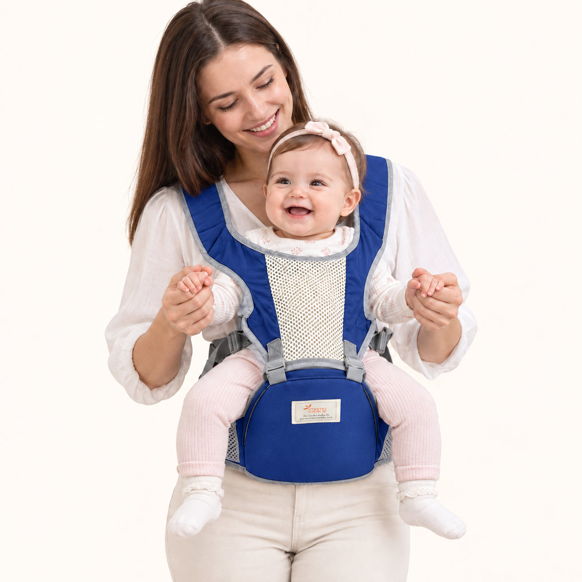Breathable Front Carry Baby Carrier with Adjustable Support|Blue|