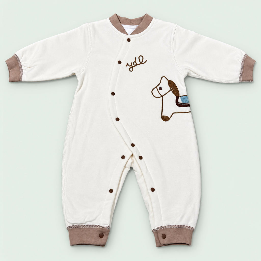 Newborn Baby Full Sleeve Romper|Brown|
