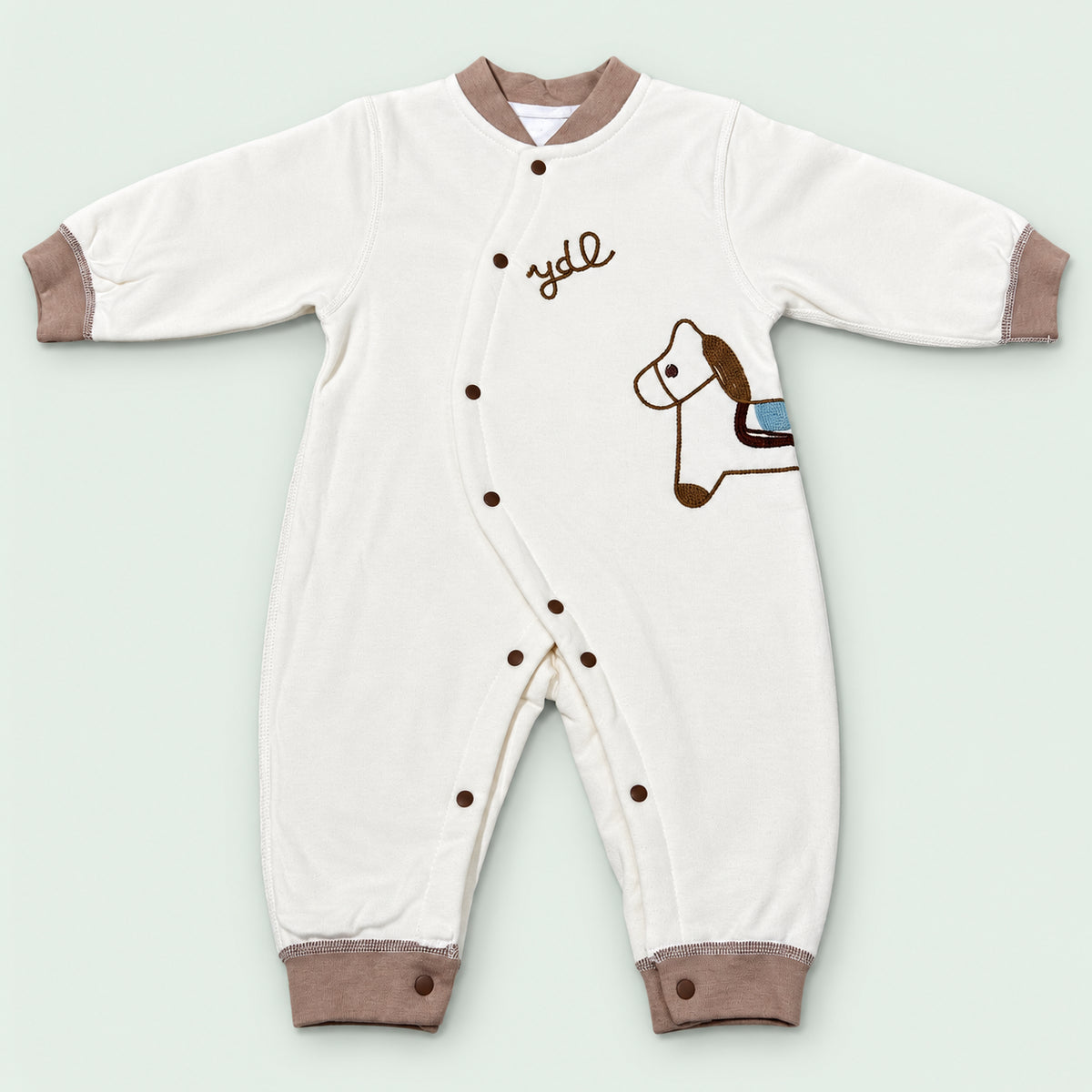 Newborn Baby Full Sleeve Romper|Brown|