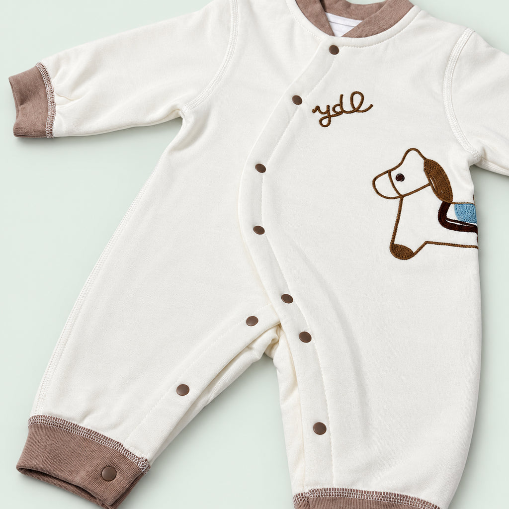 Newborn Baby Full Sleeve Romper|Brown|