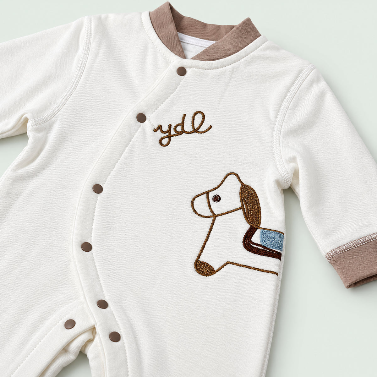 Newborn Baby Full Sleeve Romper|Brown|