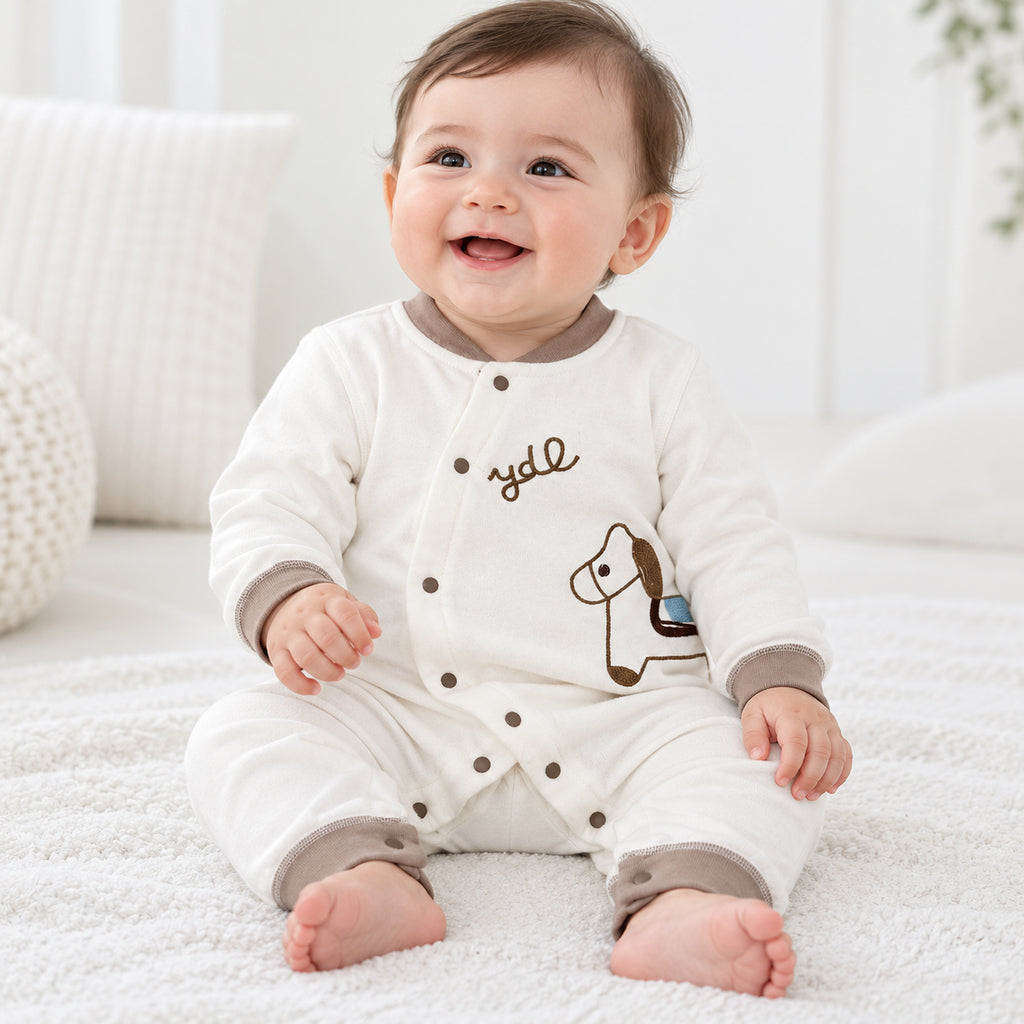 Newborn Baby Full Sleeve Romper|Brown|