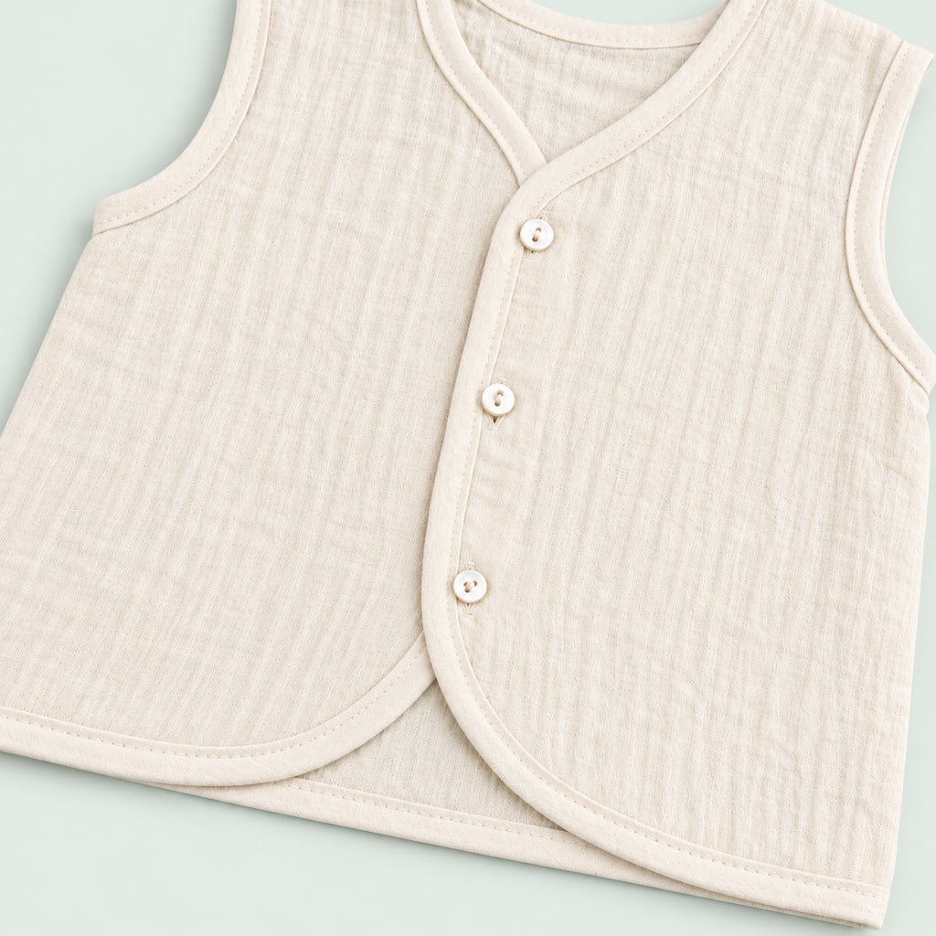 Soft Muslin Jabala for Newborn Baby |Cream|