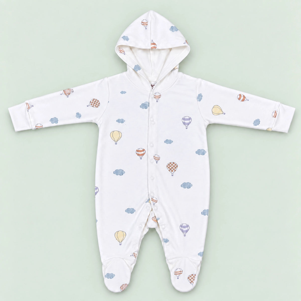 Baby Hooded Button Sleepsuit Parachute | 0-3 Months | Romper