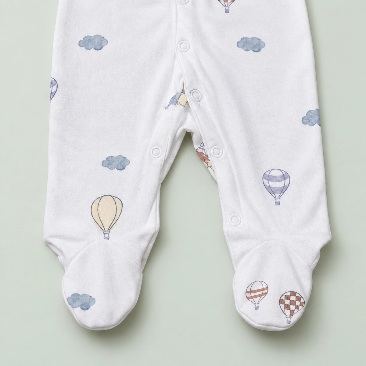 Baby Hooded Button Sleepsuit | 0-3 Months | Romper