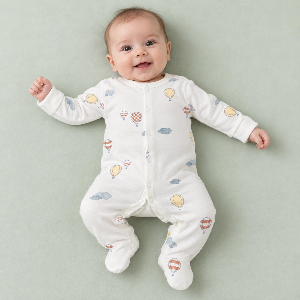 Baby Button Sleepsuit | 0-3 Months | Romper|