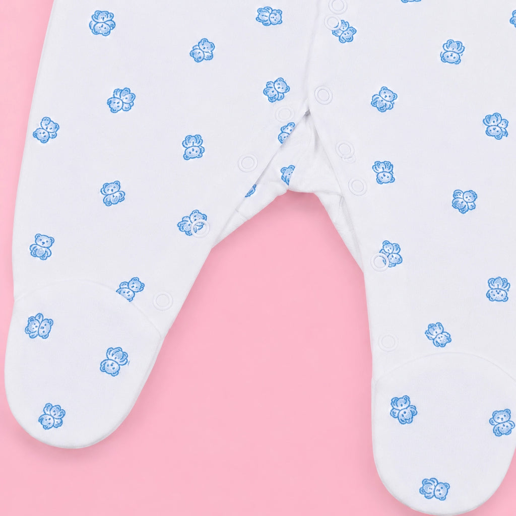 Baby Button Sleepsuit Bear| 0-3 Months | Romper