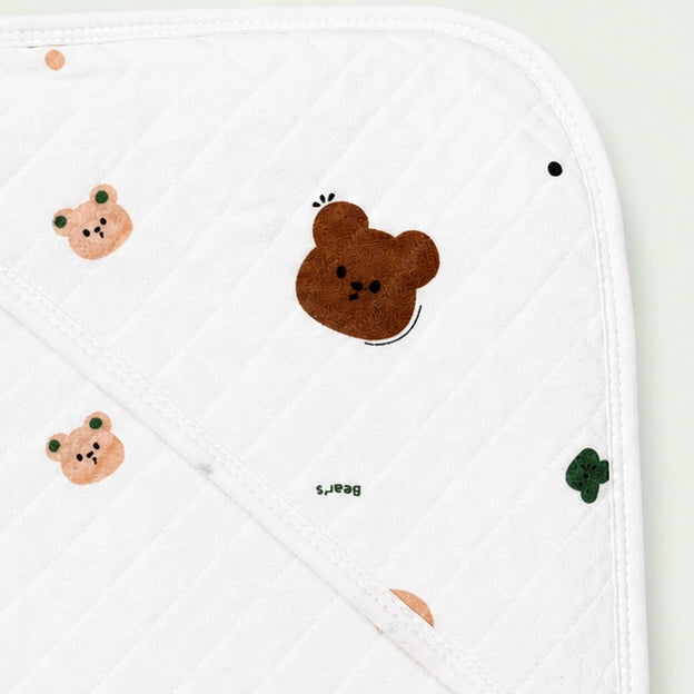 Soft Hooded Receiving Towel for Newborn Baby | Bear |