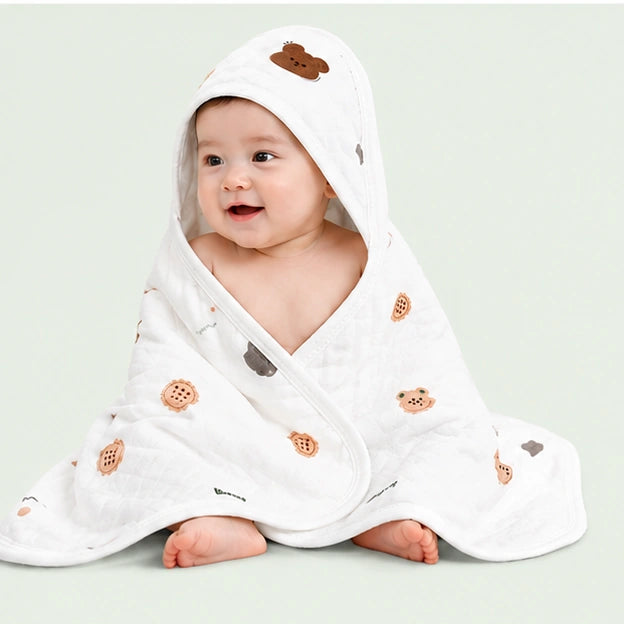 Soft Hooded Receiving Towel for Newborn Baby | Bear |