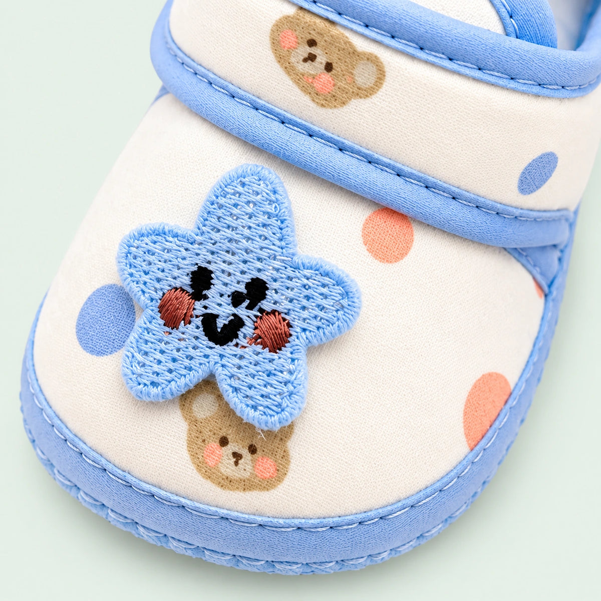 Soft Newborn Baby Booties with Adjustable Strap|Blue|