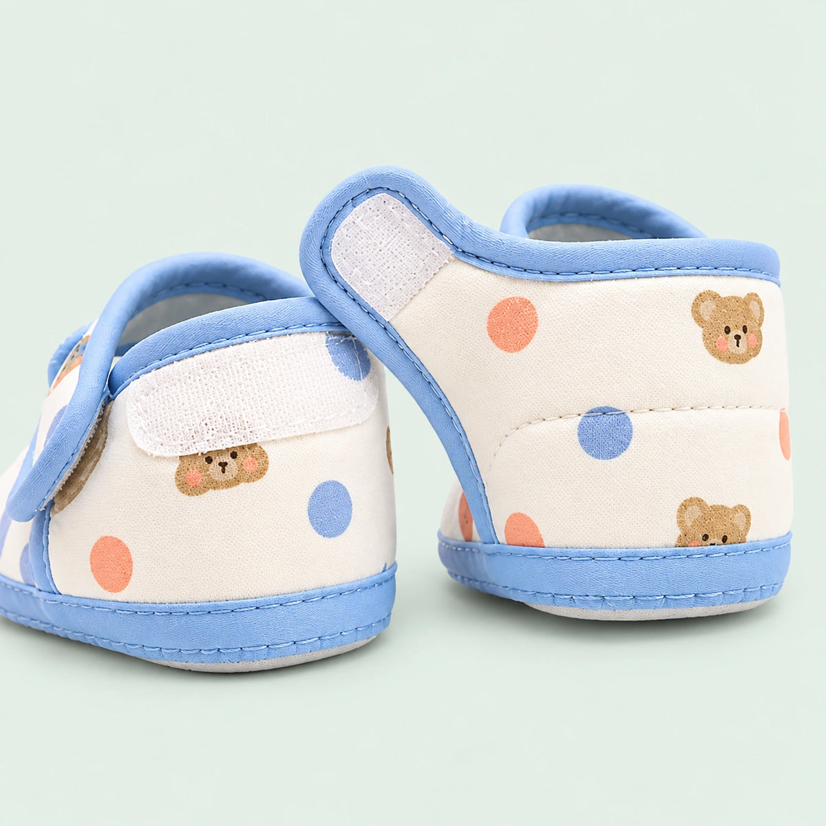 Soft Newborn Baby Booties with Adjustable Strap|Blue|