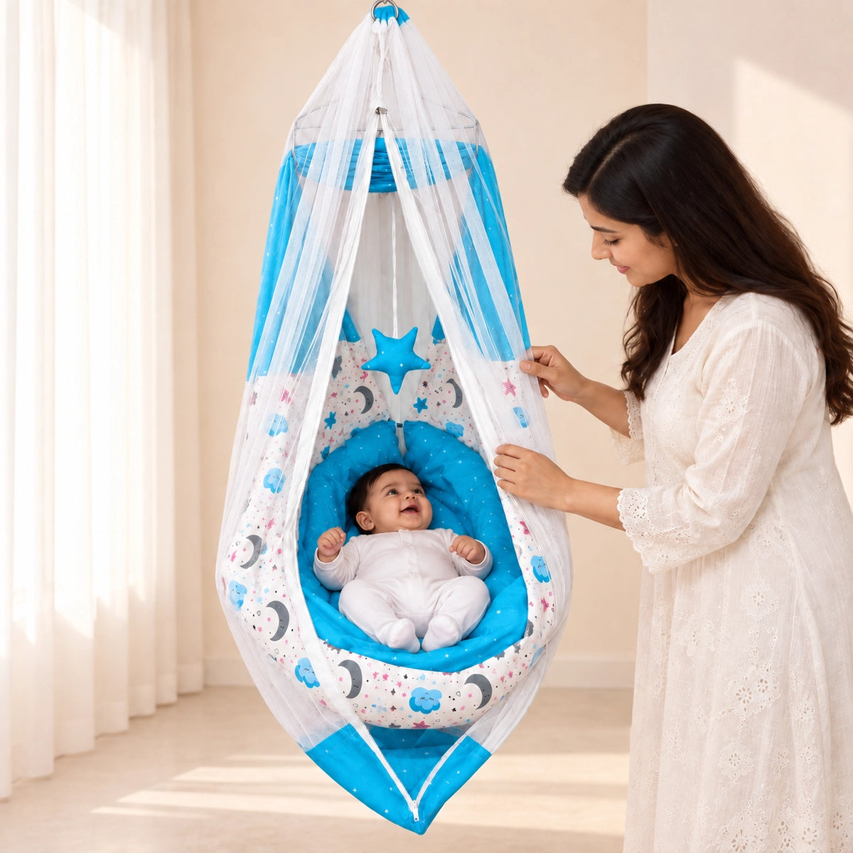 Baby Hanging Cradle with Mosquito Net