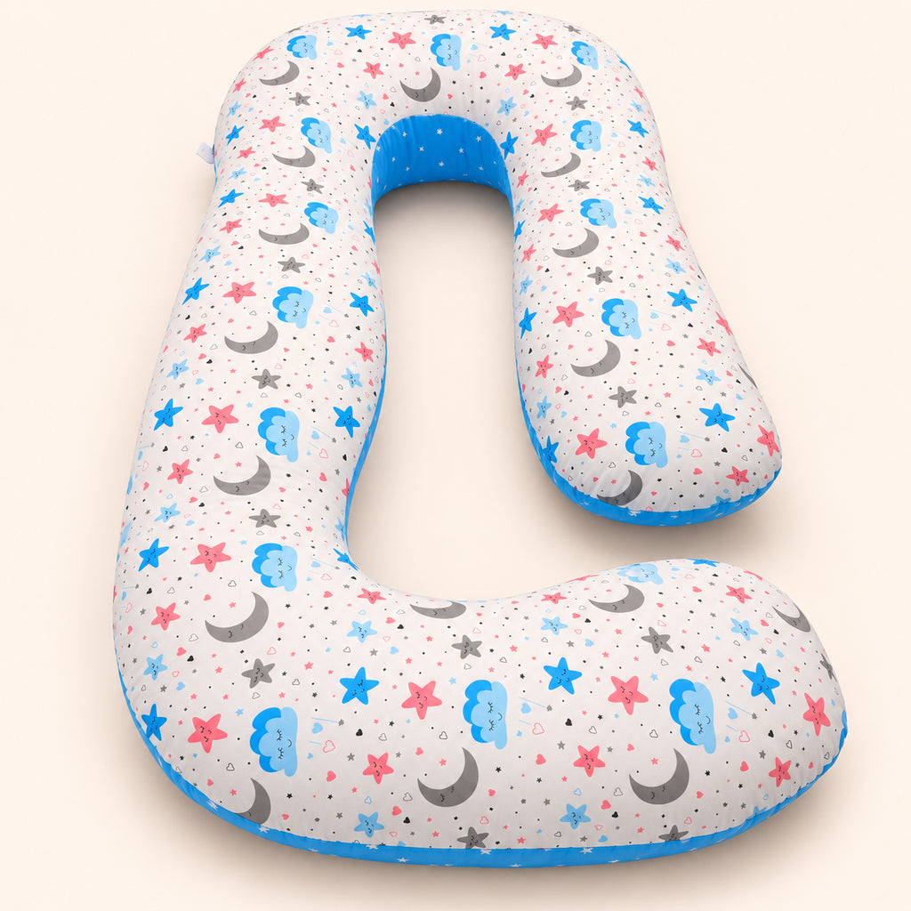 G-Shaped Full Body Pregnancy & Maternity Pillow|Blue|