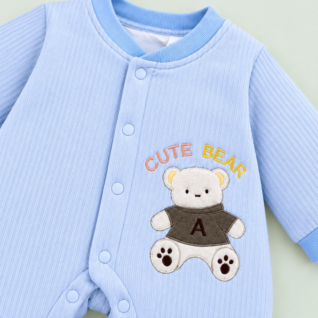 Baby Full-Sleeve Romper | Baby Blue | 3–6 Months