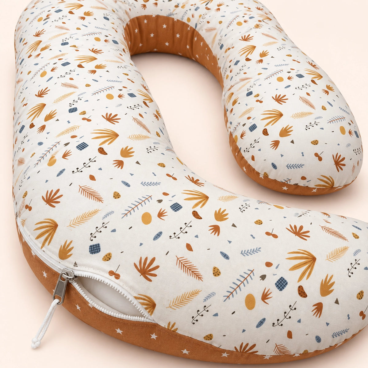 G-Shaped Full Body Pregnancy Pillow & Maternity Pillow|Botanical Brown|