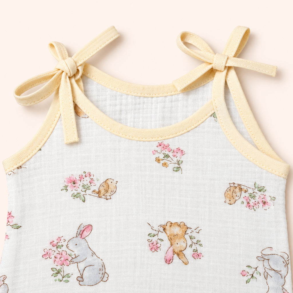 Soft Muslin Tie-Up Jabala for Newborn Baby|Bunny|