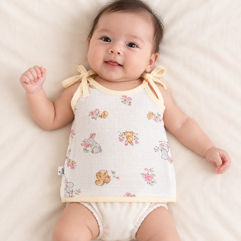 Soft Muslin Tie-Up Jabala for Newborn Baby|Bunny|