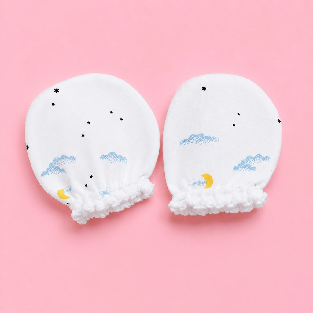 Baby Cap, Mittens & Booties Set Moon