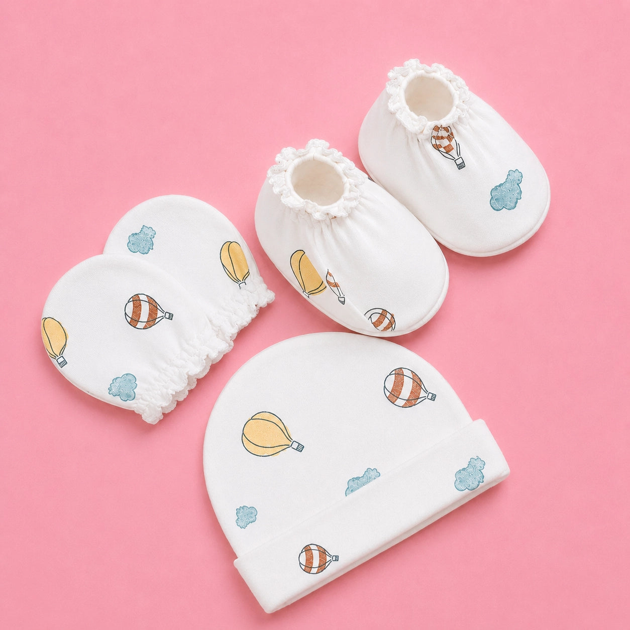 Baby Cap, Mittens & Booties Set Parachute