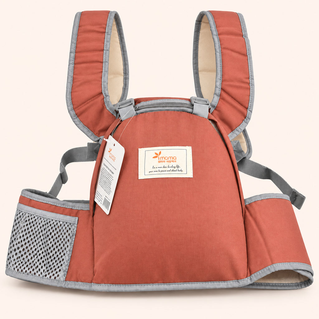 Breathable Front Carry Baby Carrier with Adjustable Support|Brown|